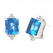 Silver Blue Topaz Earrings