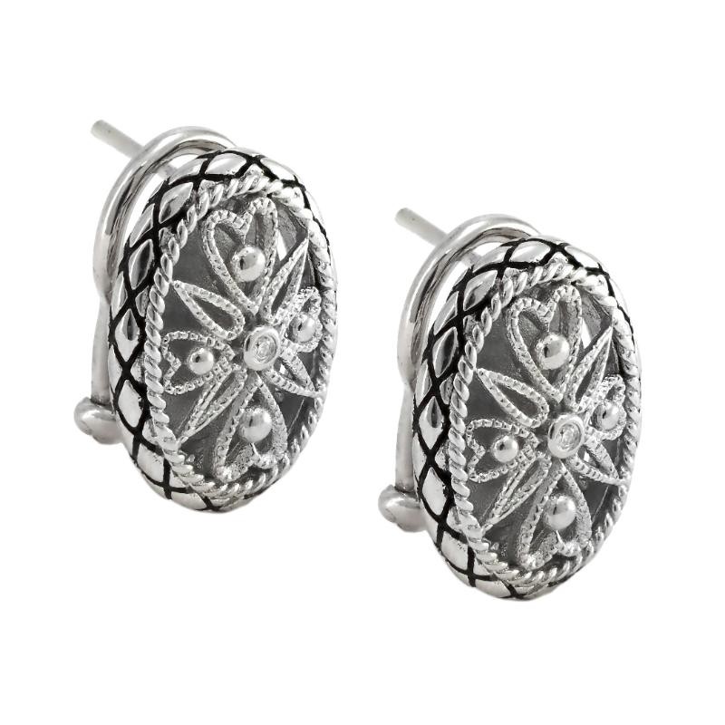 Silver Diamond Earrings