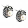 Silver Pearl/Diamond Earrings