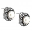 Silver Pearl/Diamond Earrings