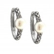Silver Pearl/Diamond Earrings