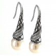 Silver Pearl/Diamond Earrings