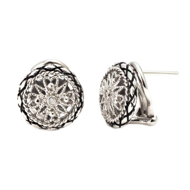 Silver Diamond Earrings
