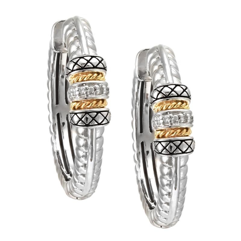 18K/Silver Diamond Earrings