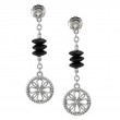 Silver Onyx/Diamond Earrings