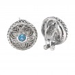 Silver Blue Topaz/Diamond Earrings
