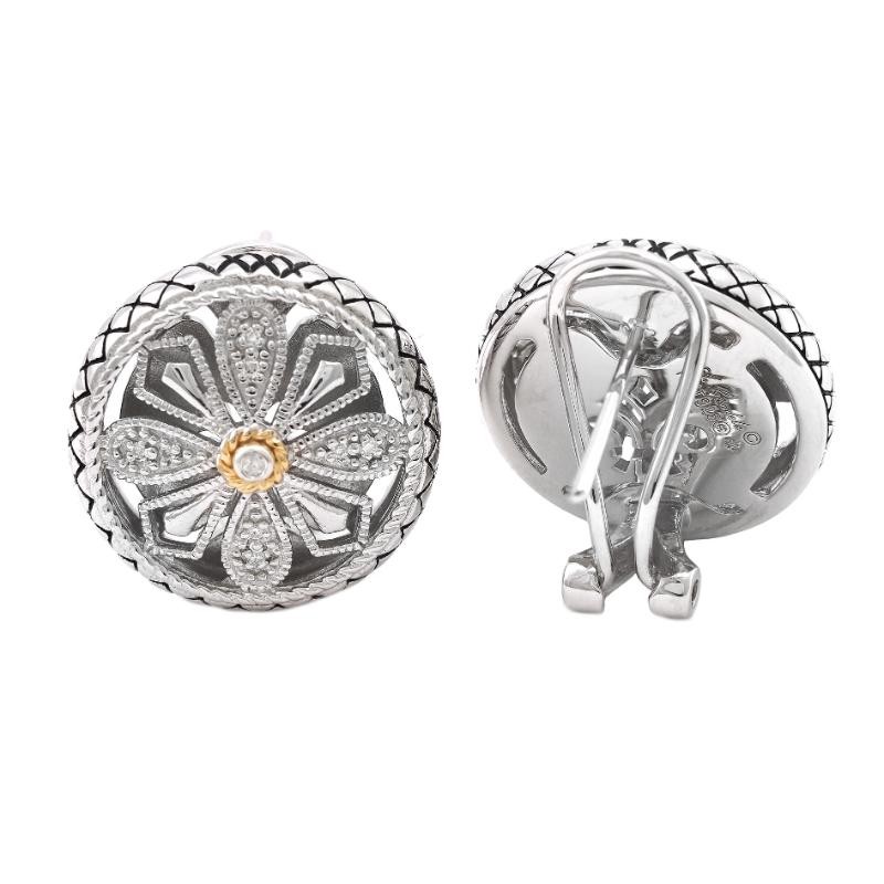 18K/Silver Diamond Earrings