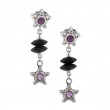 Silver Onyx/Amethyst Earrings