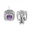 Silver Amethyst Earrings