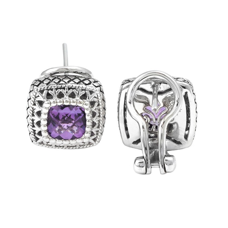 Silver Amethyst Earrings