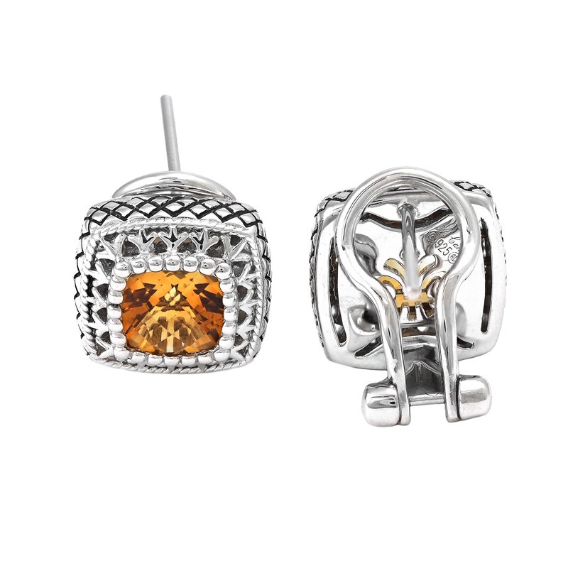Silver Citrine Earrings