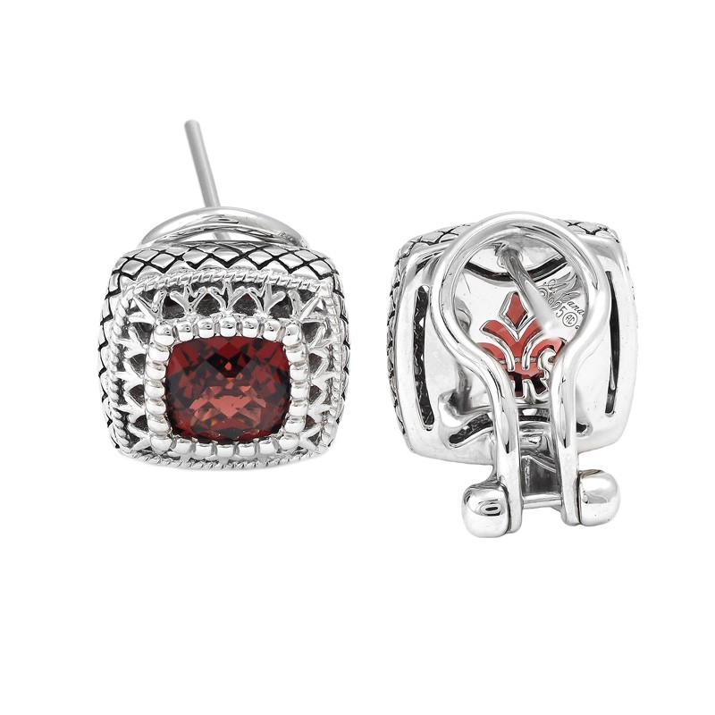 Silver Garnet Earrings