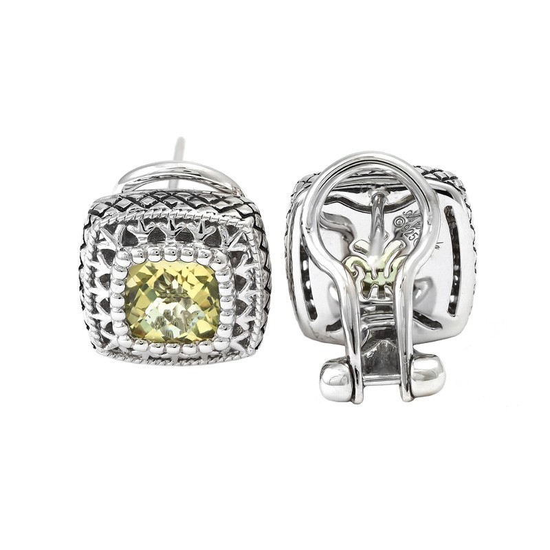 Silver Lemon Quartz Earrings