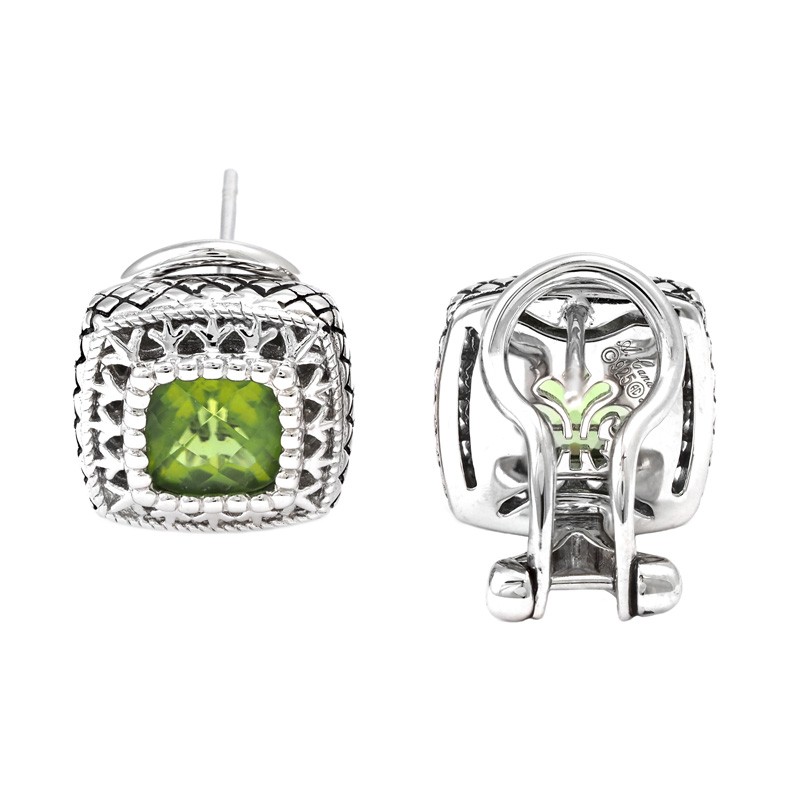 Silver Peridot Earrings