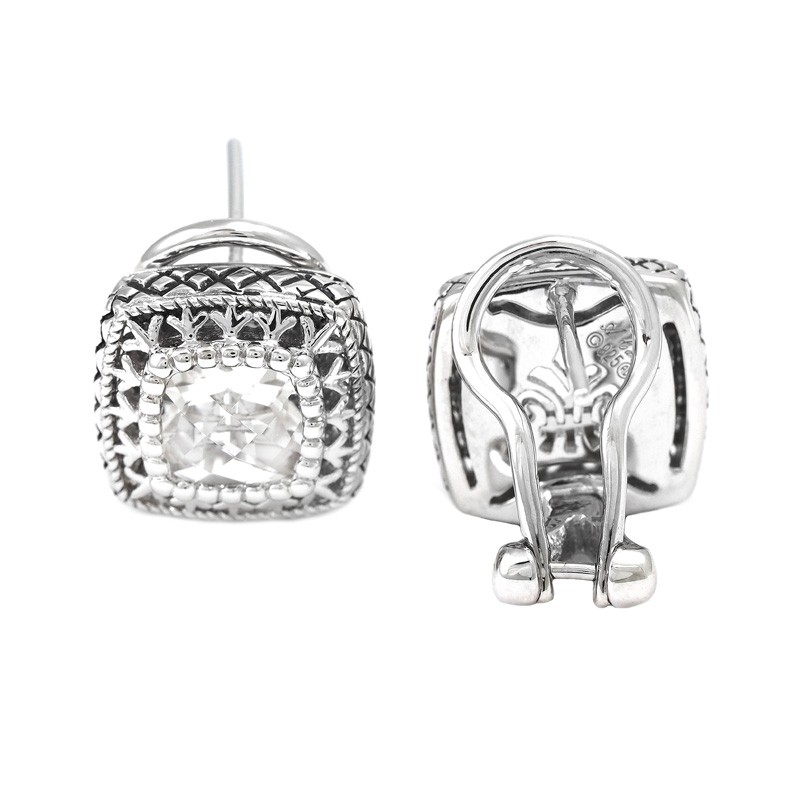 Silver White Topaz Earrings