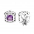 Silver Diamond/Amethyst Earrings