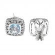 Silver Diamond/Blue Topaz Earrings