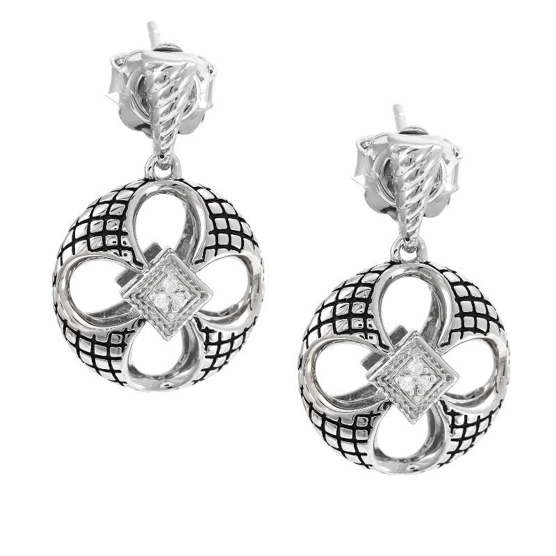 Silver Diamond Earrings