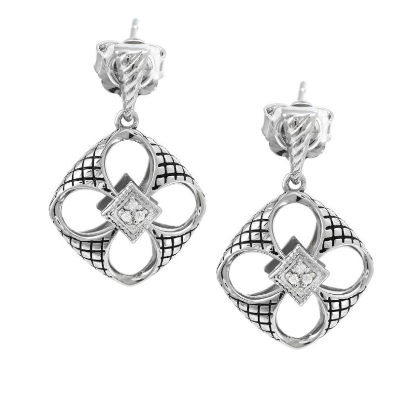 Silver Diamond Earrings
