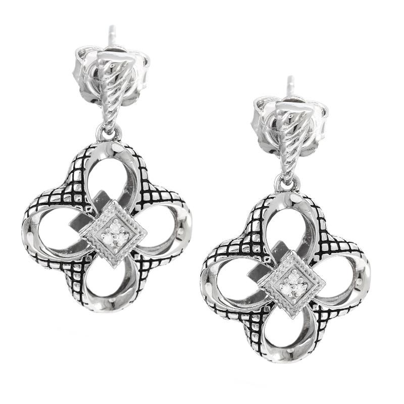 Silver Diamond Earrings