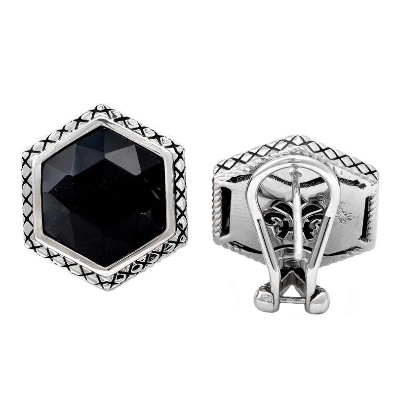 Silver Onyx Earrings