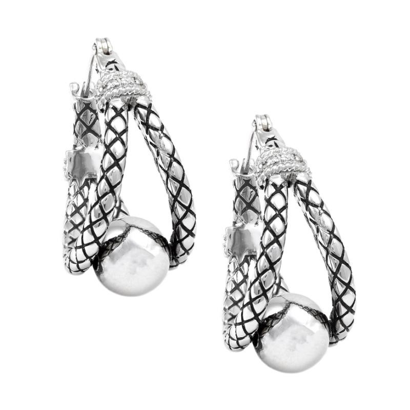 Silver Diamond Earrings