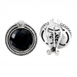 Silver Onyx/Diamond Earrings