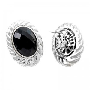 Silver Onyx Earrings