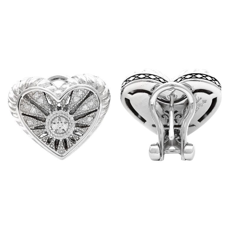 Silver Diamond Earrings