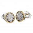 18K/Silver Dia Antique Flower Earrings