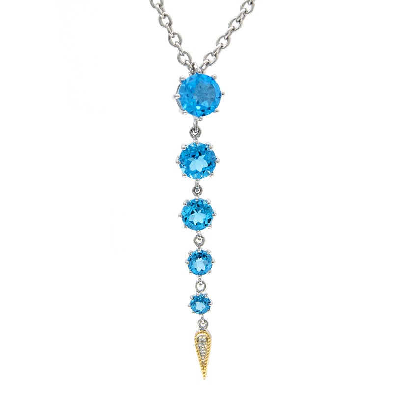 18K/Silver Blue Topaz Necklace