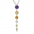 18K/Silver Multi Gem Necklace