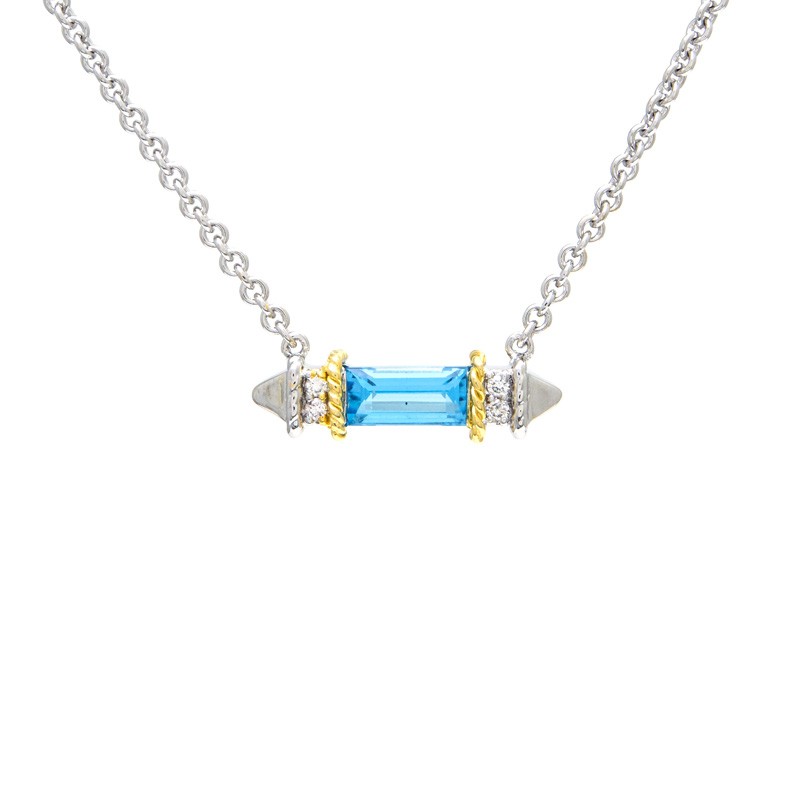 18K/Silver Blue Topaz Necklace