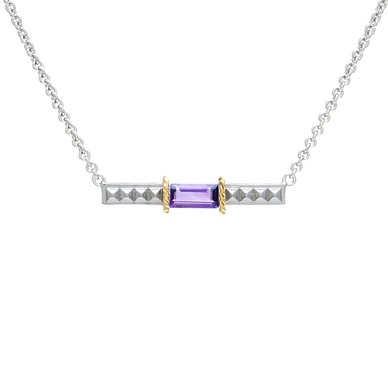 18K/Silver Amethyst Necklace
