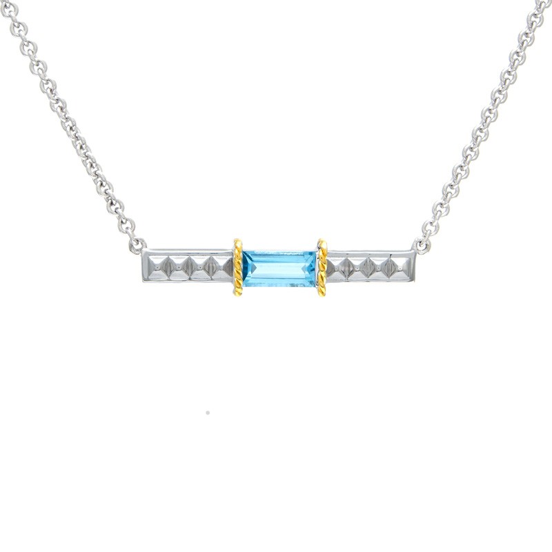 18K/Silver Blue Topaz Necklace