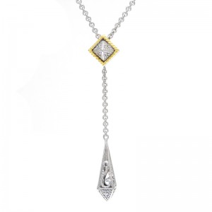 La Romana Round Pave Diamond Necklace