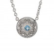 Silver Blue Topaz/Diamond Necklace