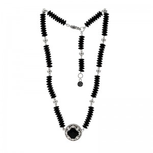 Sterling Silver Onix Ola Onyx Necklace