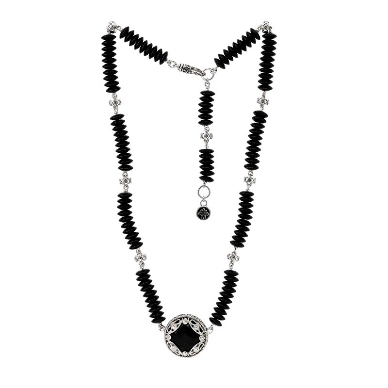 Silver Onyx  Necklace (16