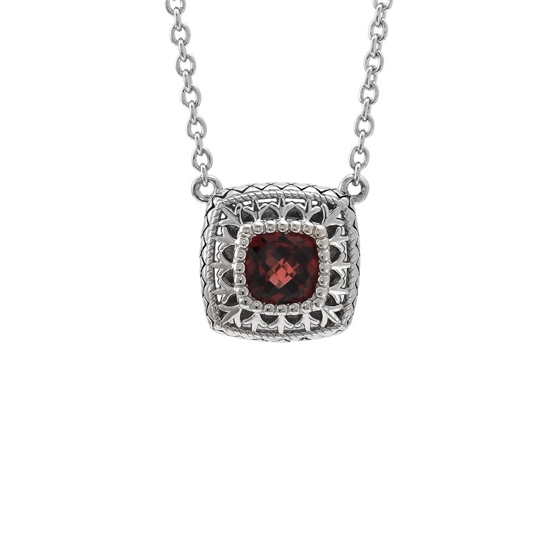 Silver Garnet Necklace
