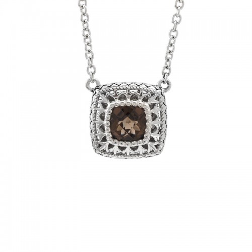 Silver Smoky Quartz Necklace