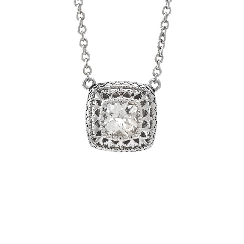 Silver White Topaz Necklace