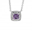 Silver Diamond/Amethyst Necklace