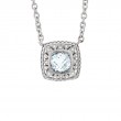 Silver Diamond/Blue Topaz Necklace