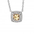 Silver Diamond/Citrine Necklace