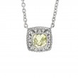 Silver Diamond/Lemon Quartz Necklace