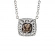 Silver Diamond/Smoky Topaz Necklace