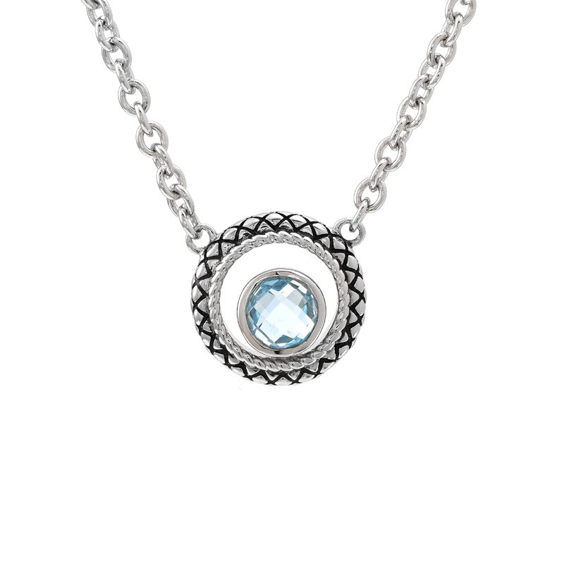 Silver Blue Topaz Necklace