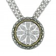 18K/Silver Dia Antique Flower Pendant