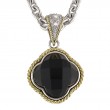 18K/Silver Dia Onyx Doublet Necklace